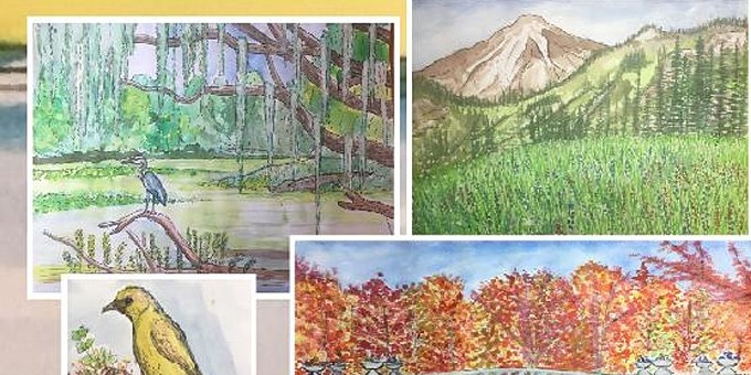 Beauty in nature drawing and watercolor class 