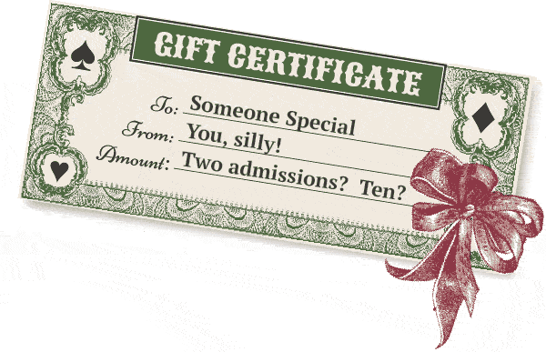 Carnival of Illusion Gift Certificates for Christmas and birthday presents