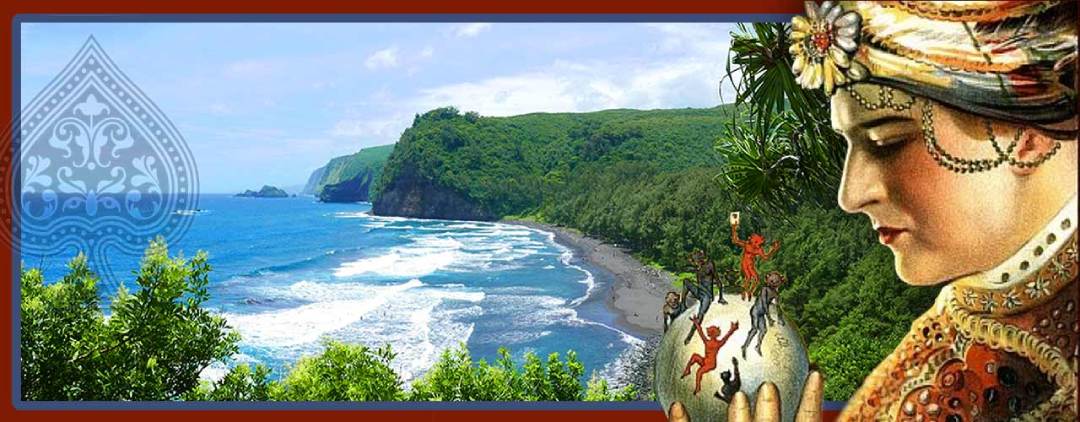 Magician with crystal ball in Hawaii