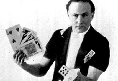 Harry Houdini with playing cards