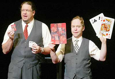 Penn and Teller doing a card trick