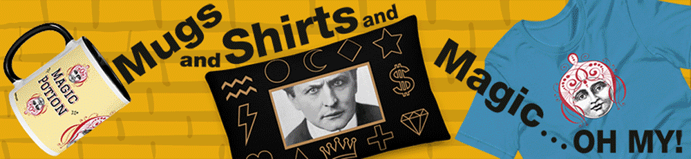 Magic mugs, posters, tee shirts for sale Buy cool pillow and Houdini gifts at MagicSwag.Club