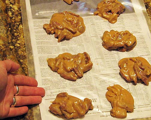 Large hand-made pecan pralines