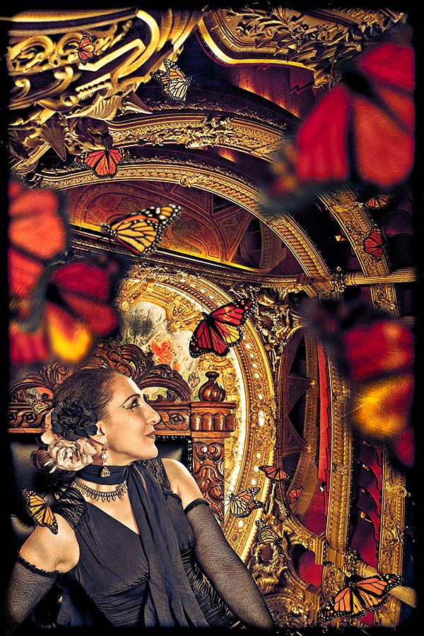 Susan at the Paris Opera with butterflies